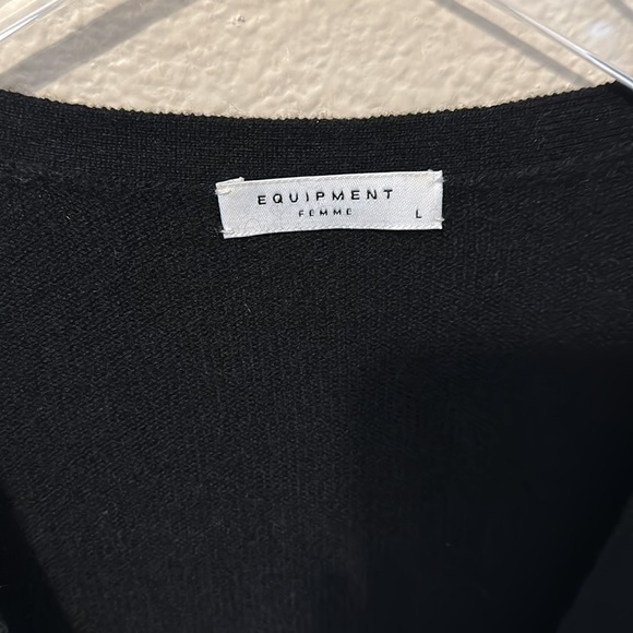 EQUIPMENT FEMME BLACK CASHMERE BUTTON UP CARDIGAN - Picture 6 of 8